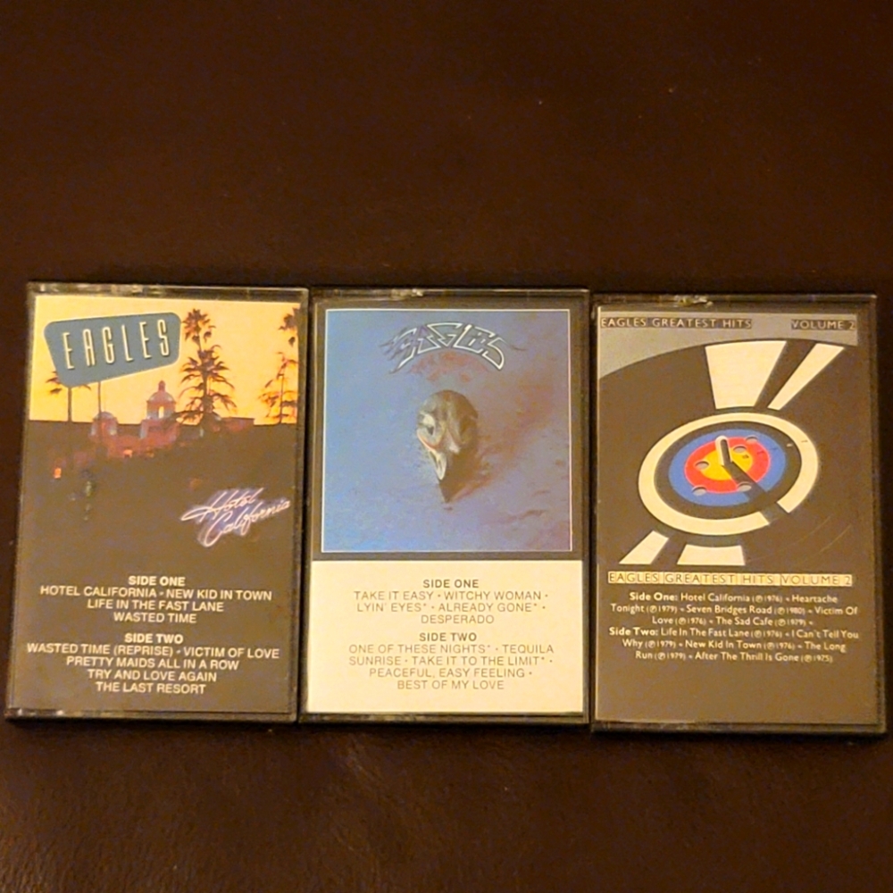 EAGLES SET OF 3 Cassette Tapes 1970s & 1980's *VINTAGE* 1 Owner